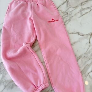 Pink Palm Puff Sweatpants